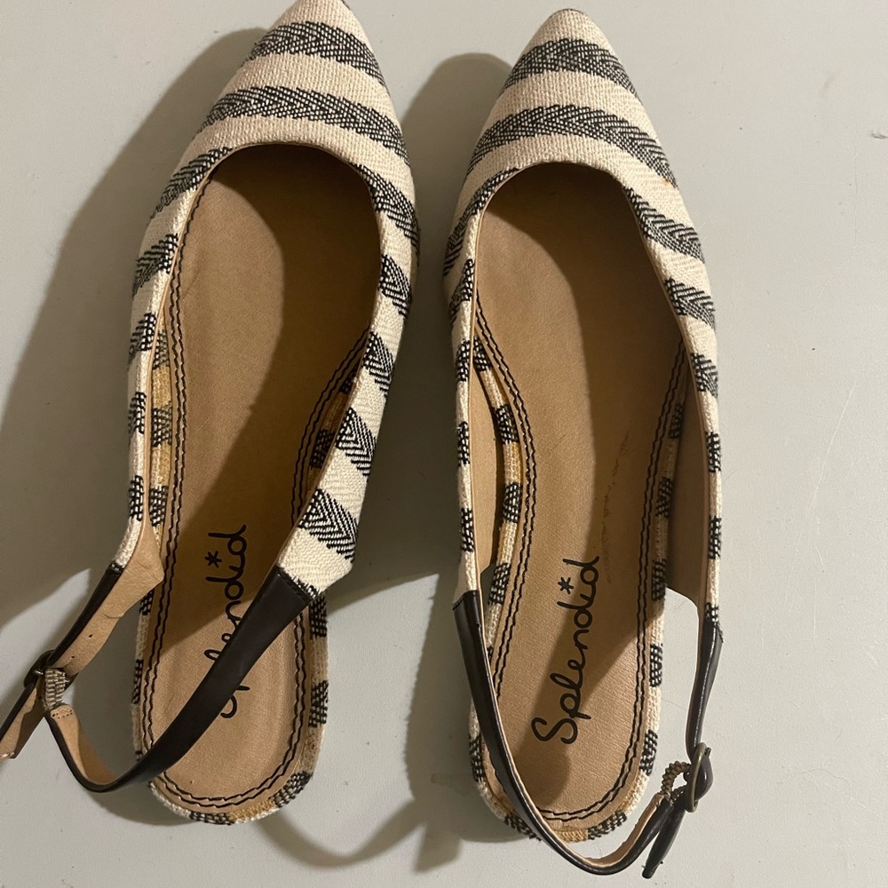 Splendid brand gently worn (once or twice), two tone sling back flats, size 9